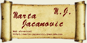 Marta Jacanović vizit kartica